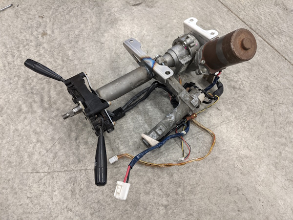 Yaris steering column converted for MR2 use