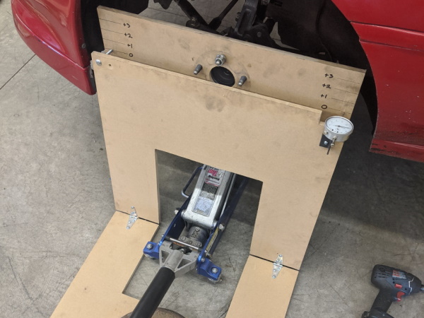 Checking bump steer with home made guage